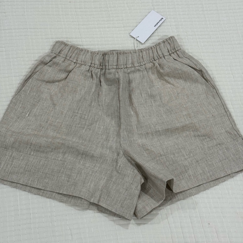 Reformation Linen High Waist Shorts